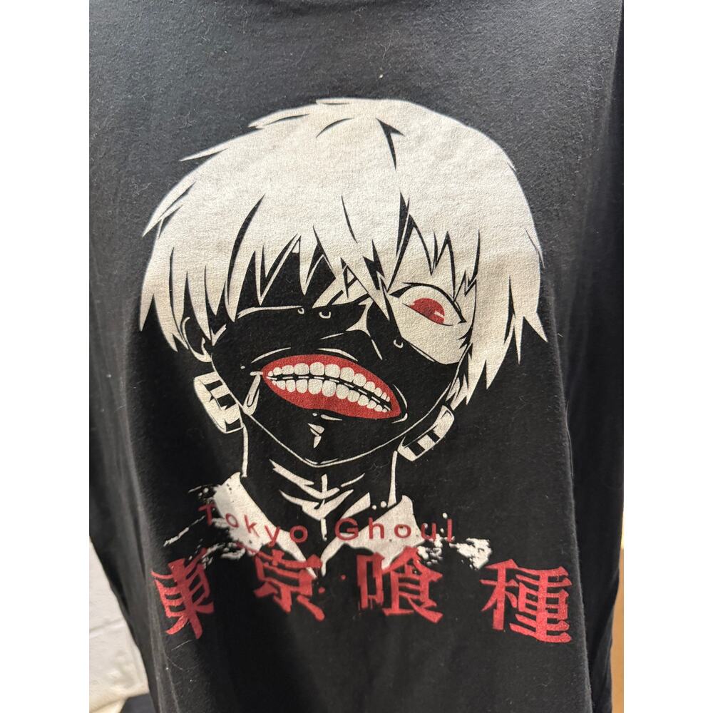 Tokyo Ghoul SS Black Tee Ken Kaneki Mens XL Anime red men womens shirt - Picture 2 of 4